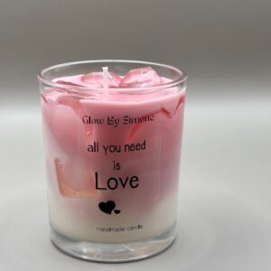 valentijns hart in een glas
