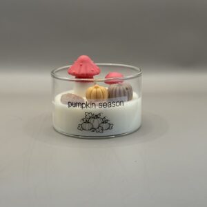 paddenstoel en pompoenen glas